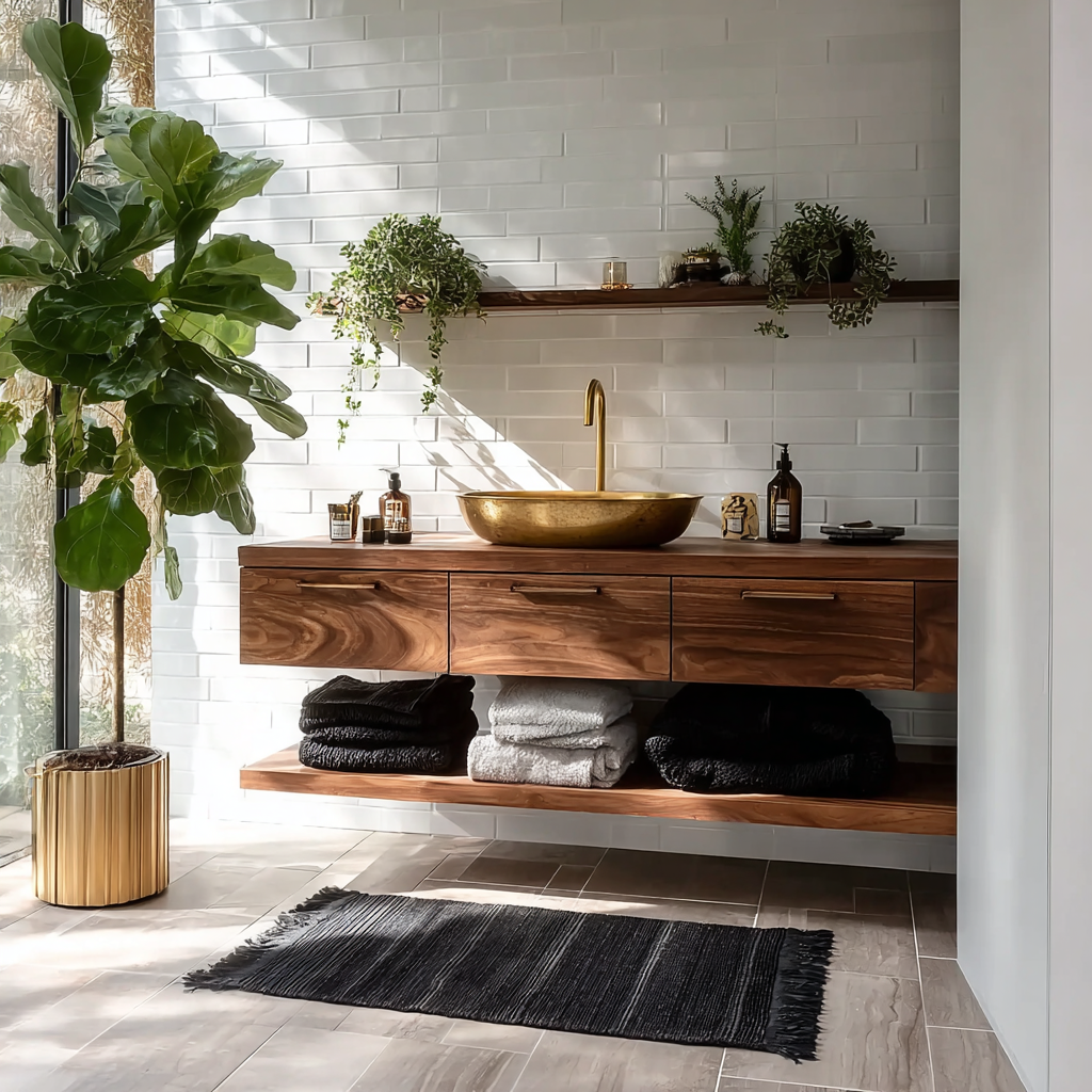 Luxuriöser schwebender Badezimmerwaschtisch – Modern & Elegant