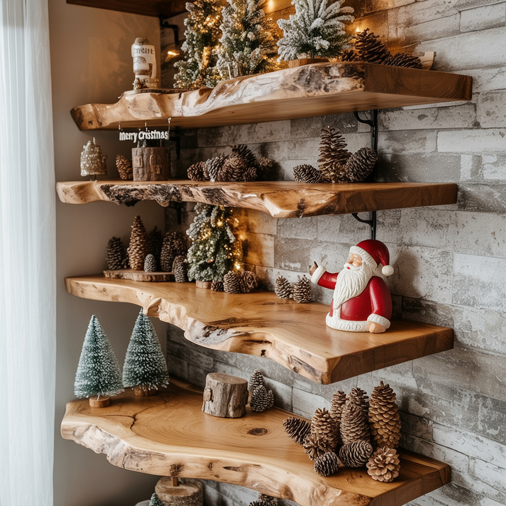 Schwebendes Wandregal aus Massivholz – Perfekt zur Wohnraumorganisation & als Weihnachtsgeschenk