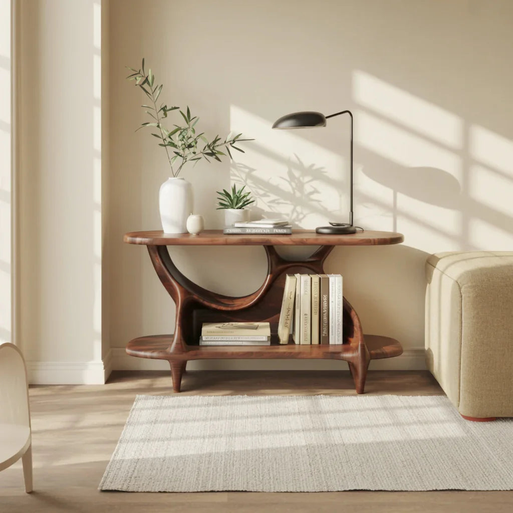 Minimalistisches Regal als Stauraum für die Leseecke