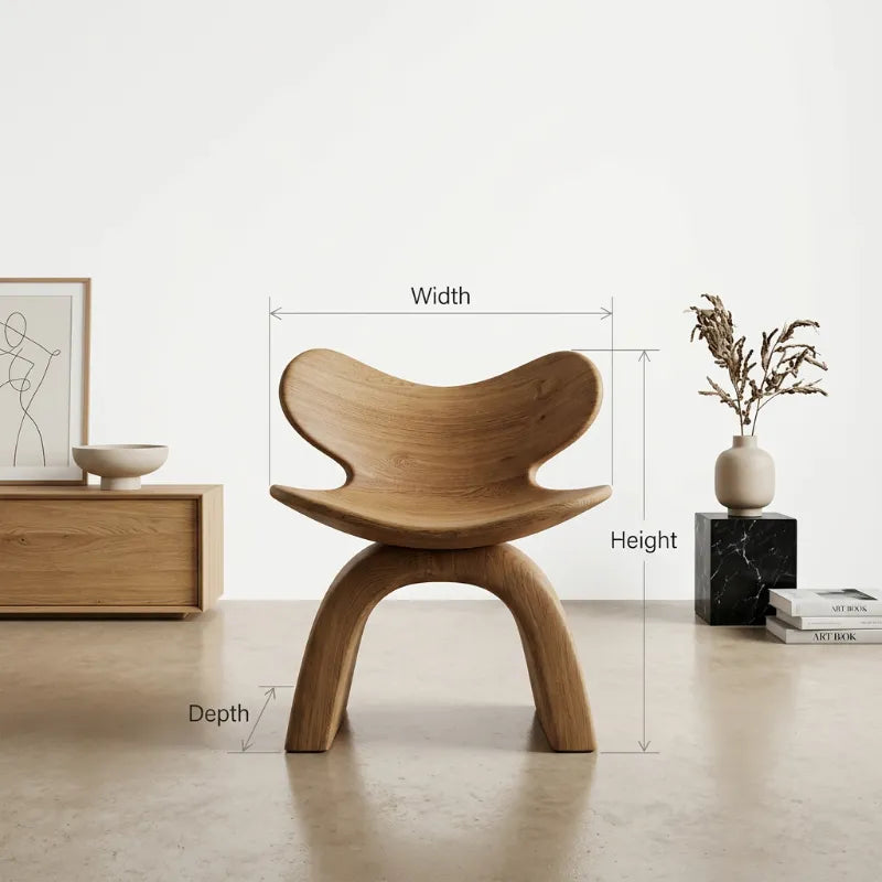 Ergonomischer Baumkanten-Duschhocker aus Holz – Natürlich-moderner Badezimmerstuhl