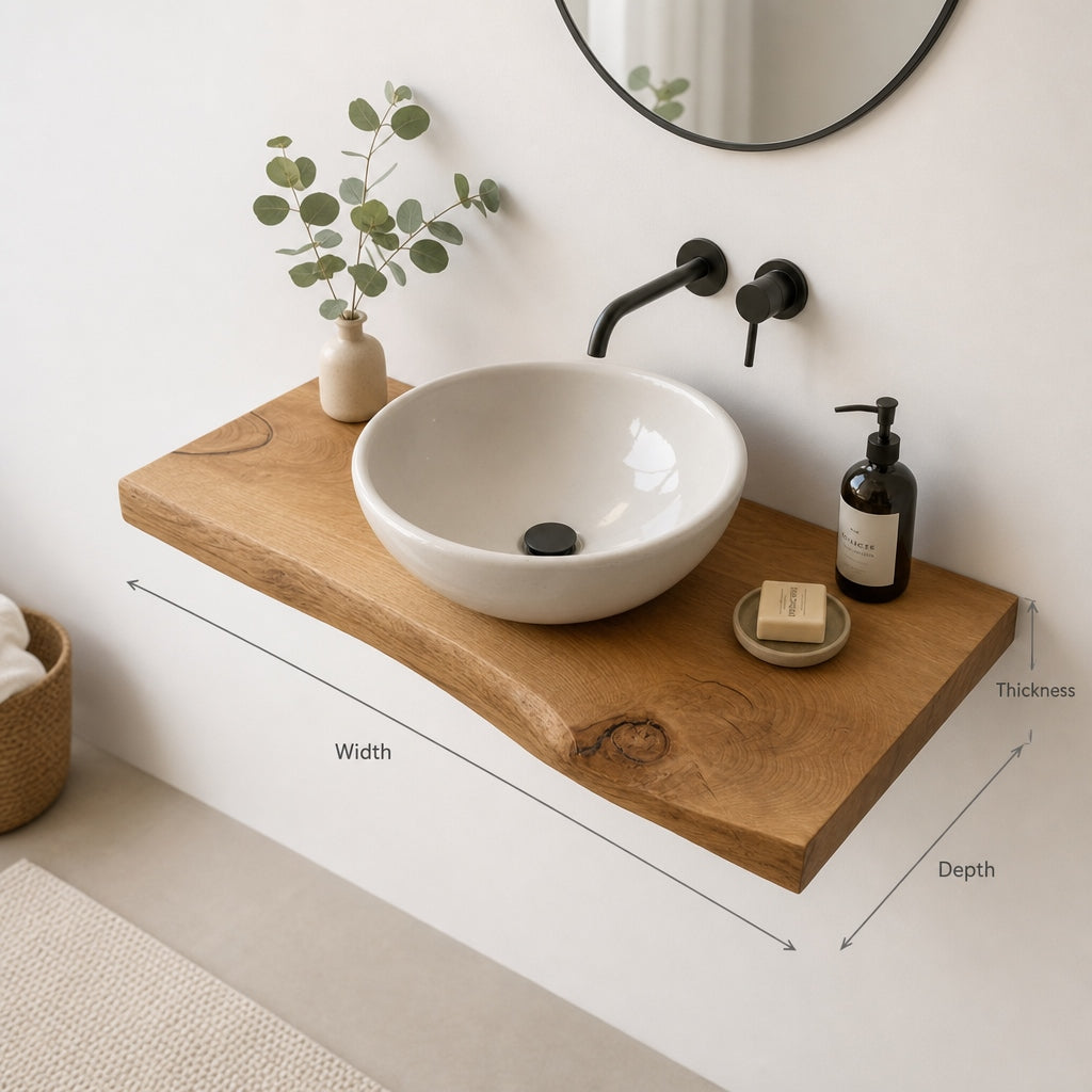 Schwebender Holz-Waschtisch fürs Badezimmer – Handgefertigtes elegantes Design