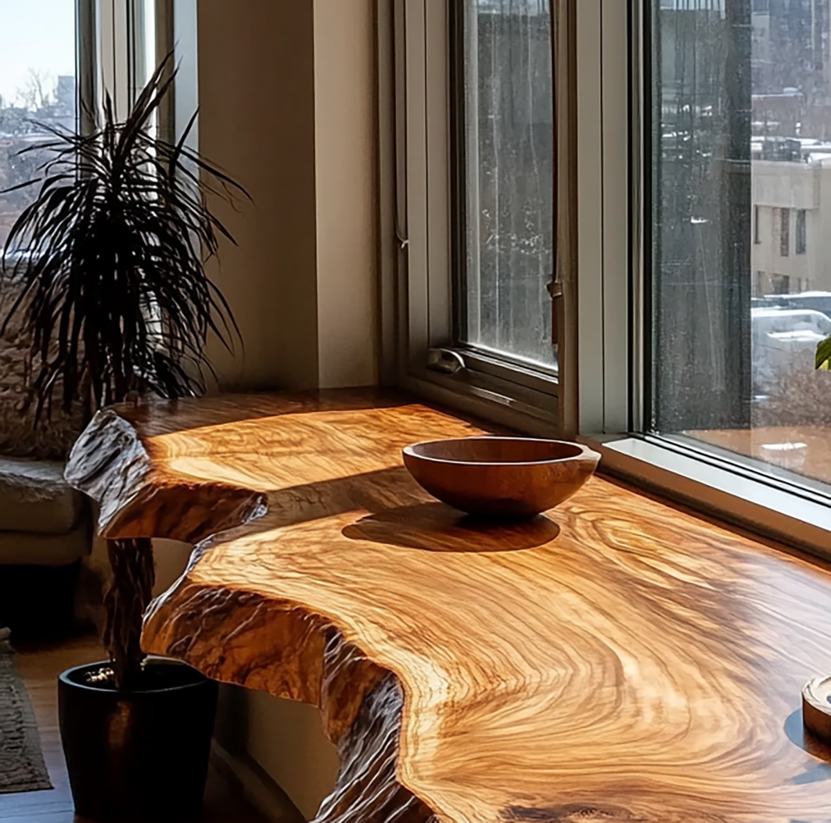 Rustikaler Landhaus-Couchtisch aus massivem Altholz