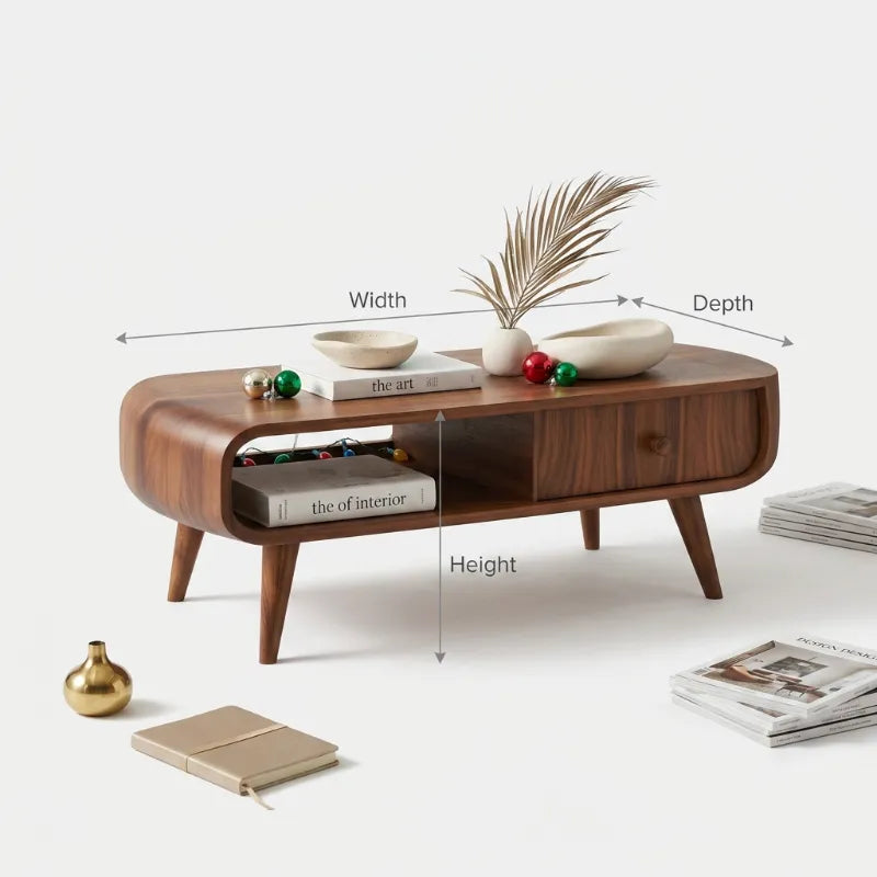 Mid-Century-Modern-Weihnachts-Couchtisch aus Massivholz