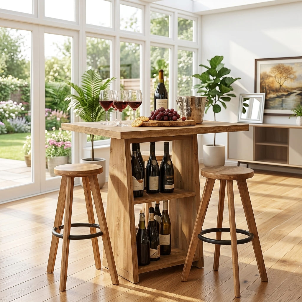 Multifunktionaler Bartisch aus Naturmassivholz