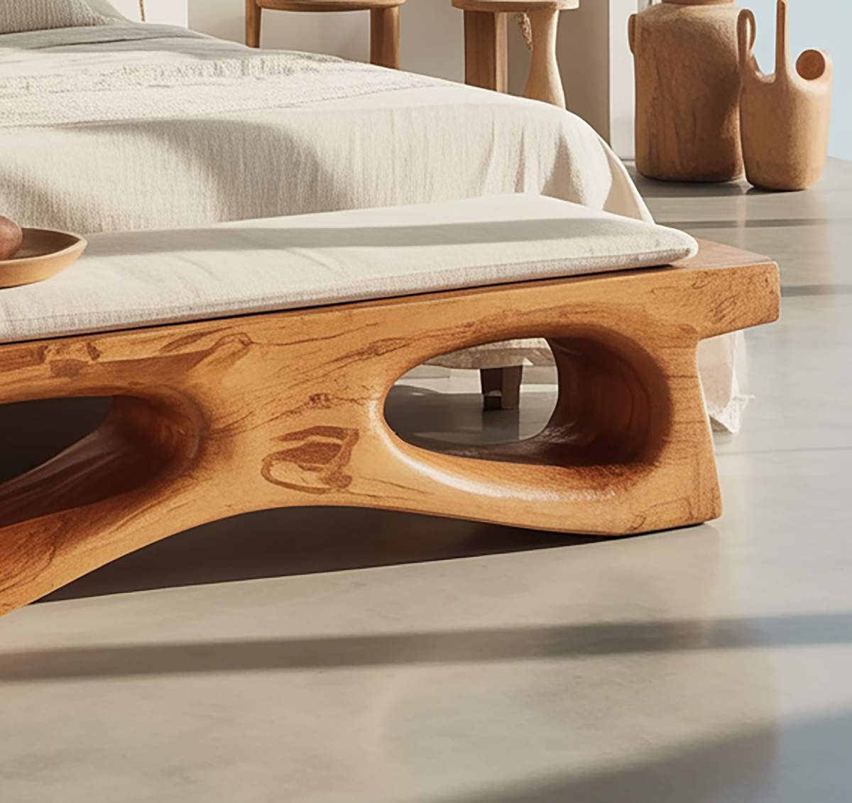Couchtisch aus Massivholz fürs Wohnzimmer mit handgefertigter Oberfläche