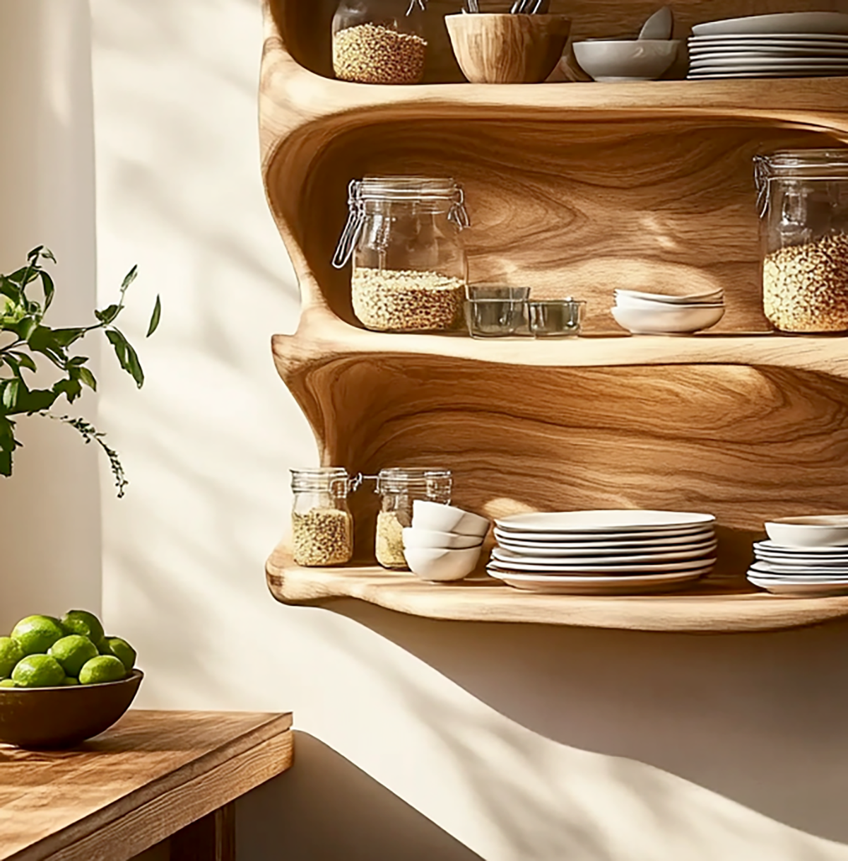 Holzschrank im Landhausstil zur Küchenordnung