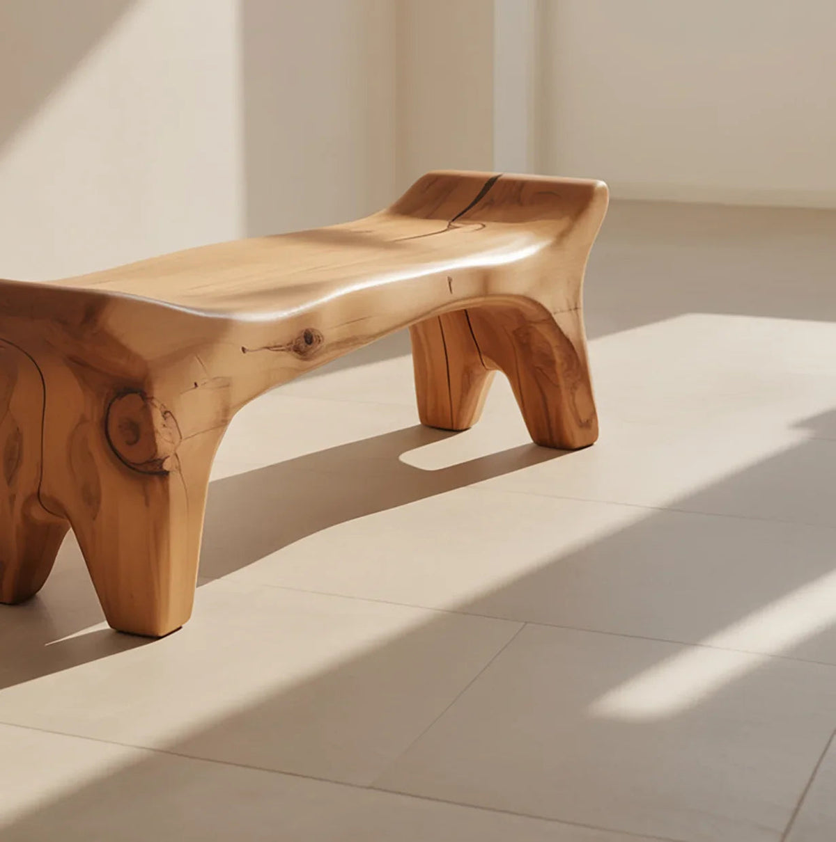 Bank aus Massivholz für den Eingangsbereich im individuellen Design und mit langlebiger Struktur