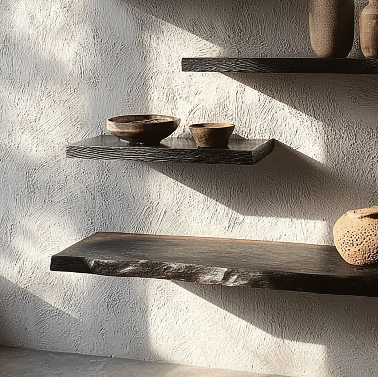 Design Wandregal aus Massivholz – Handgefertigt & Schwebend