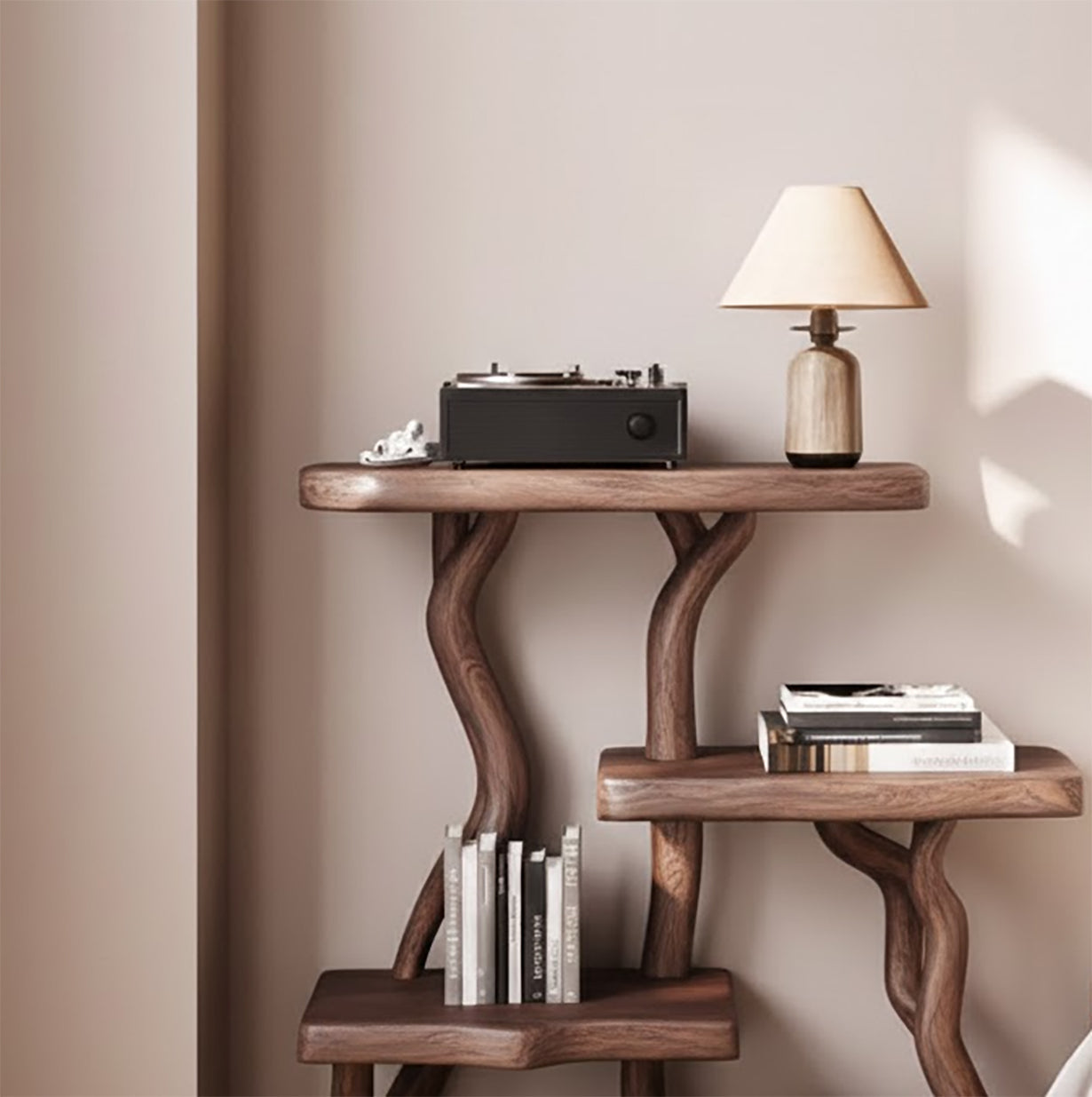 Nachttisch aus Driftwood – Natürliches rustikales Bücherregal