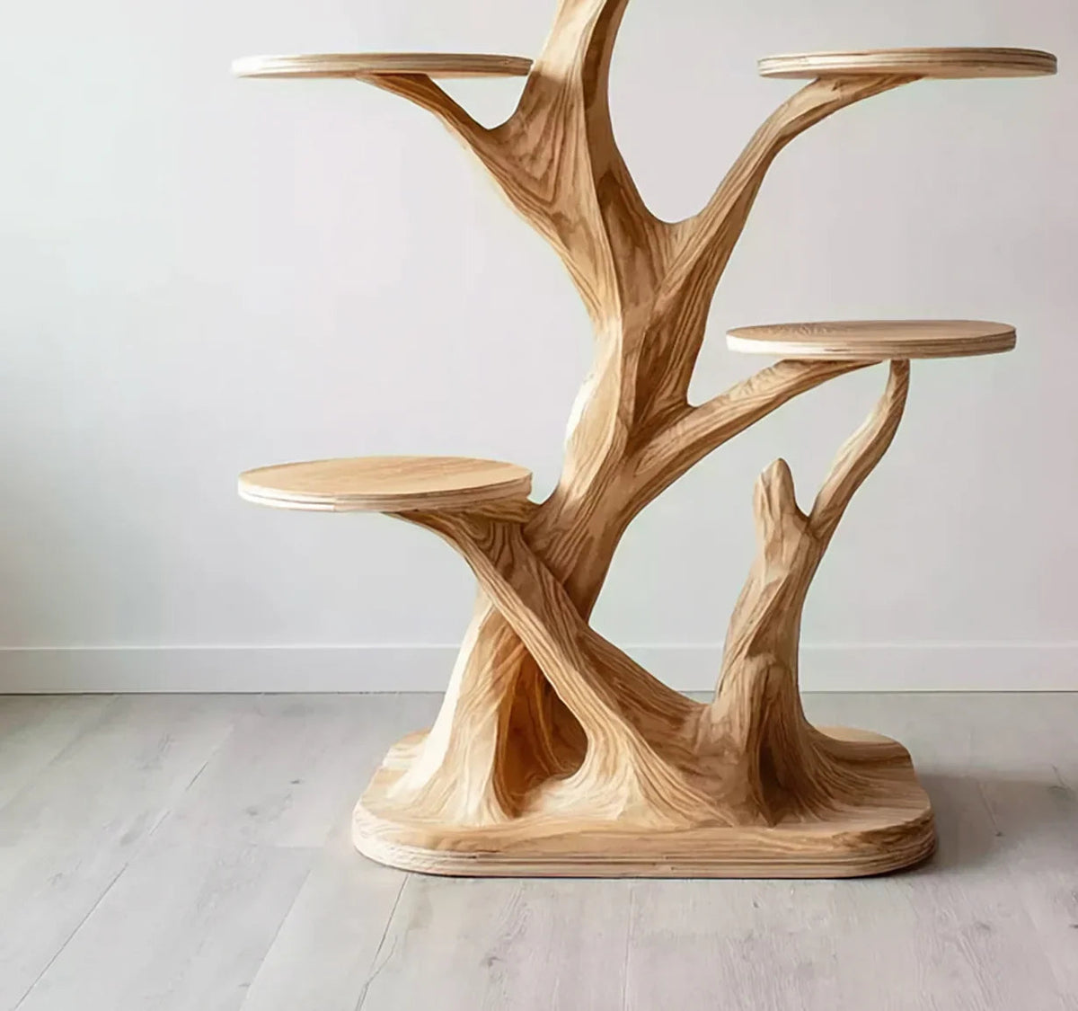 Mid-Century-Kratzbaum-Turm aus Holz – Stilvolle Katzenmöbel fürs Wohnzimmer