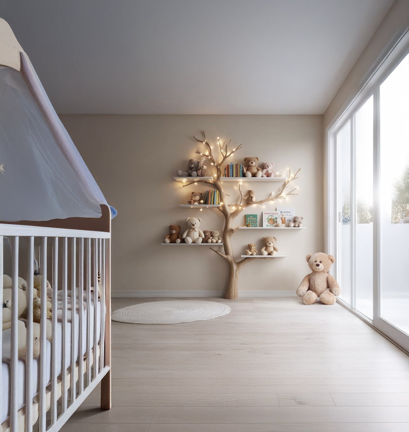 Baum Kinder Bücherregal – Handgefertigtes Regal aus Naturholz für das Kinderzimmer