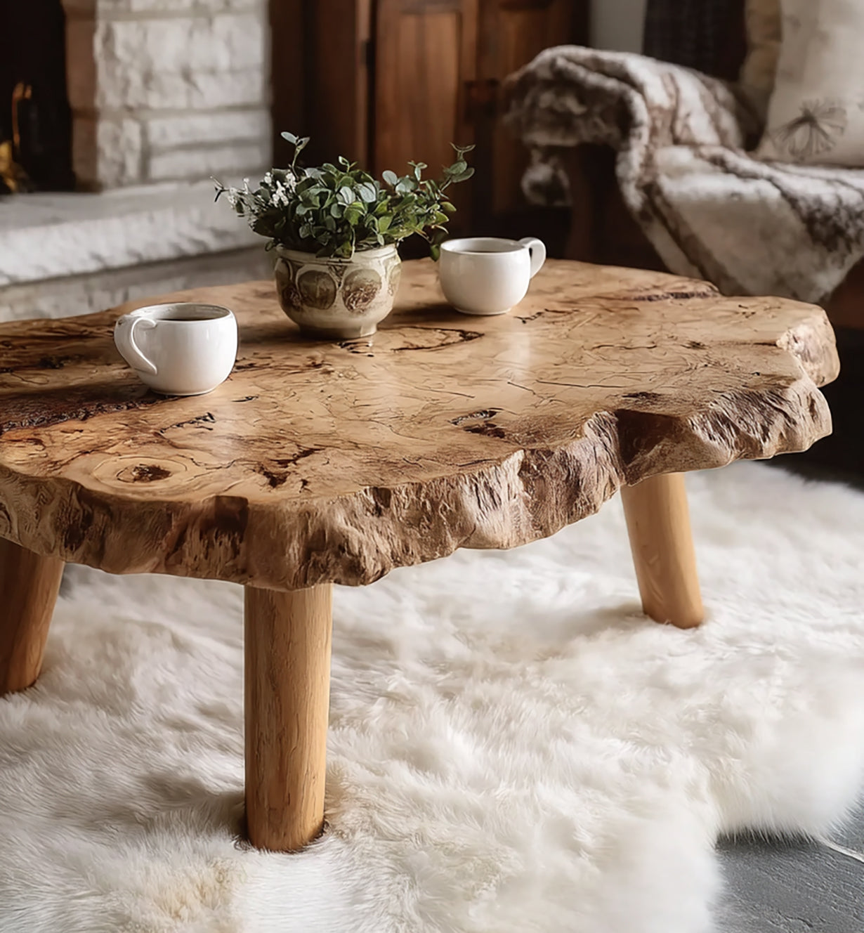 Massivholz-Tisch im Landhausstil – Wohnzimmertisch & Akzentmöbel