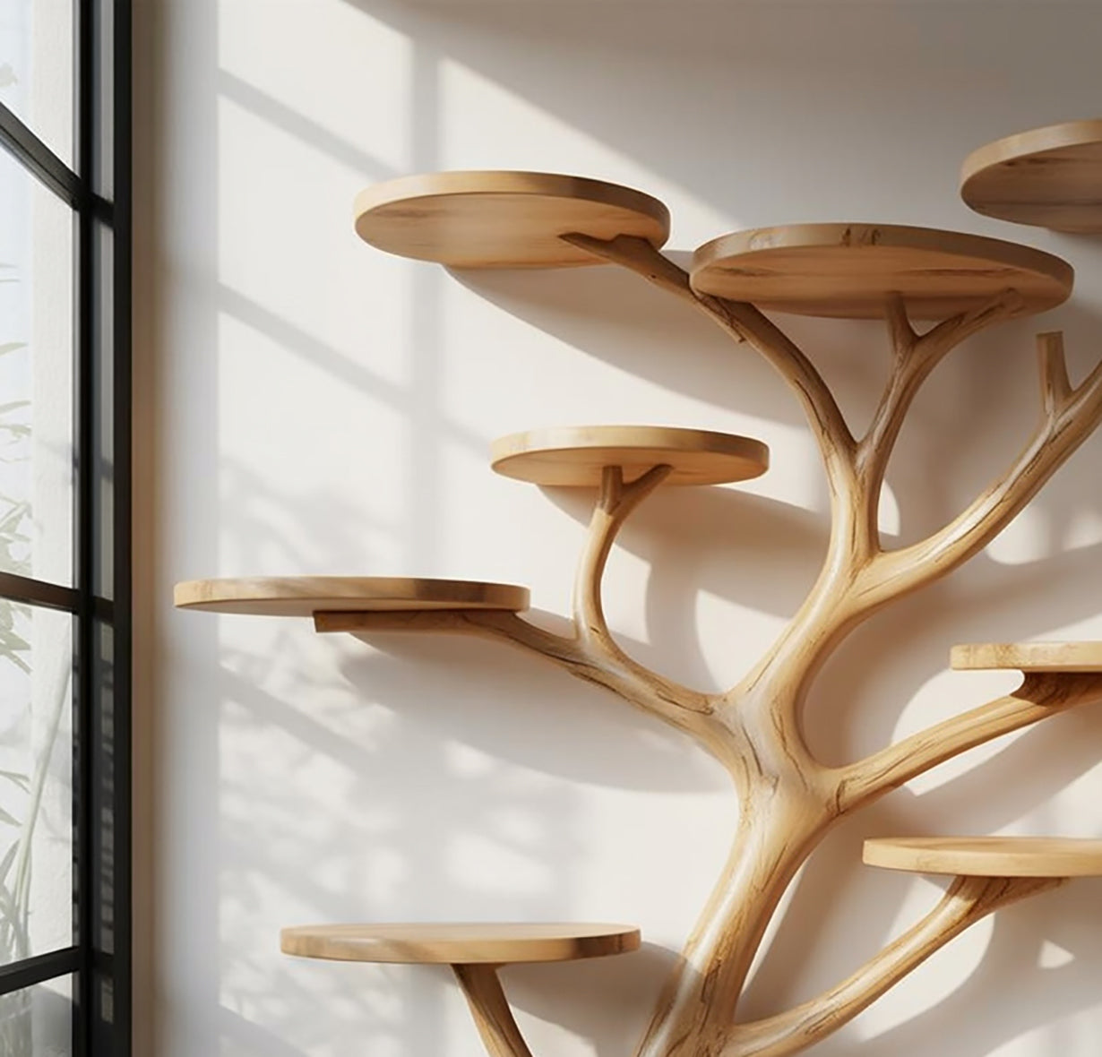 Rustikaler Katzenbaum aus Naturholz – handgefertigte Katzenmöbel