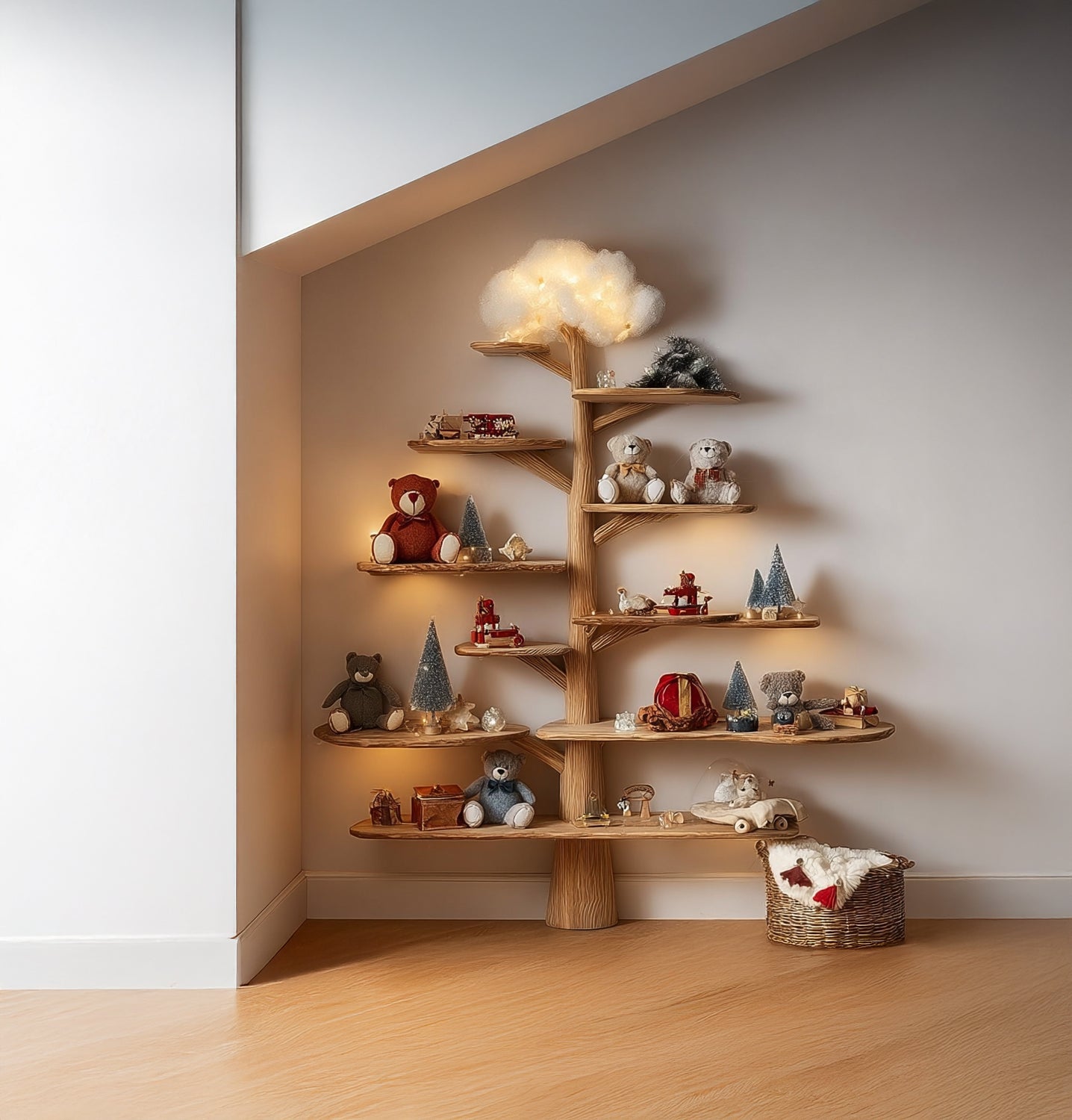 Kinderzimmer Baumregal – Handgefertigt aus Massivholz, perfektes Geschenk