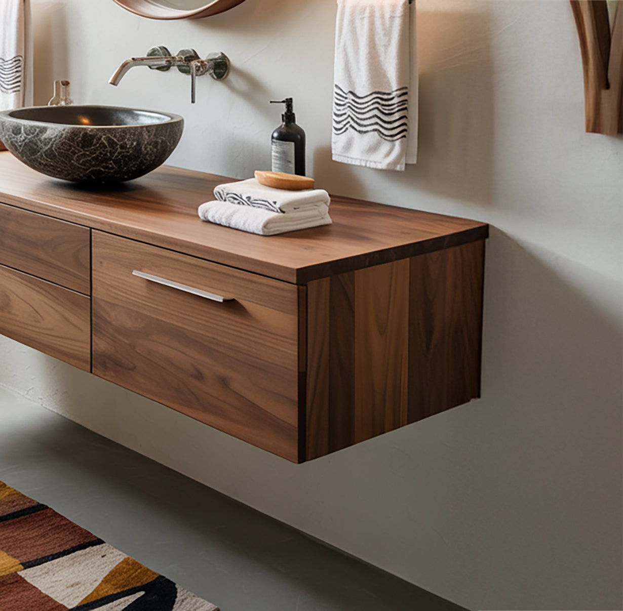 Moderner schwebender Badezimmerwaschtisch – elegantes Design