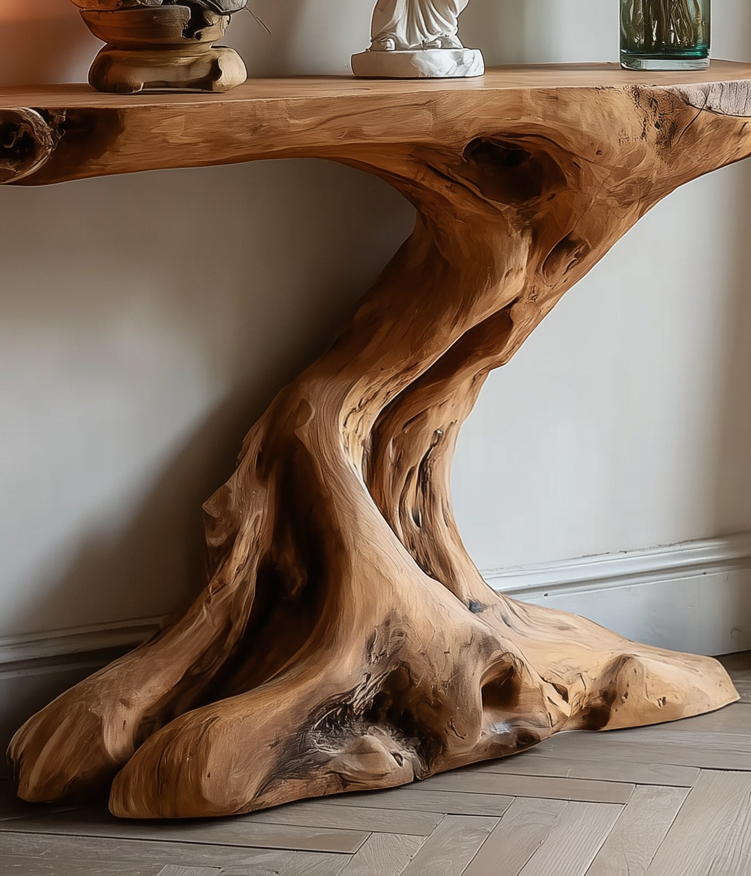 Rustikaler Konsolentisch aus Holz – recycelter Flur- oder moderner Landhaus-Beistelltisch