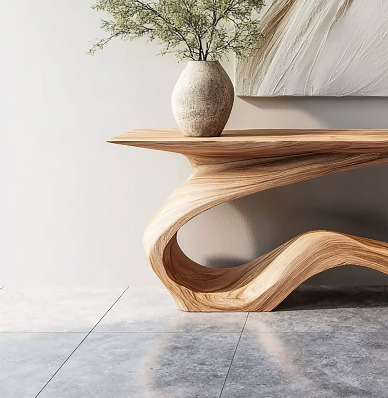 Rustikaler Bauernhaus-Console-Tisch – Massivholz mit Naturkante für Flur & Eingang