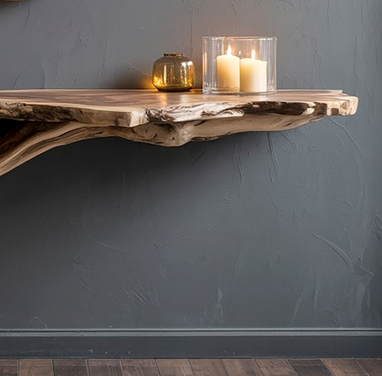 Massivholz Konsole Handgefertigt – Skulpturale Naturholz Eingangstisch | Console en Bois Massif Meuble d’Entrée