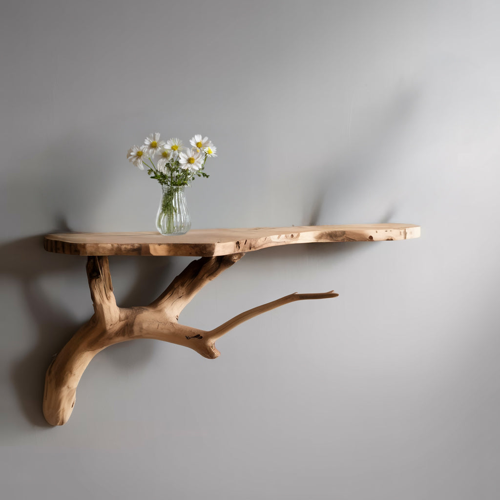 Live Edge Wandregal aus Holz – Handgefertigtes Floating Shelf