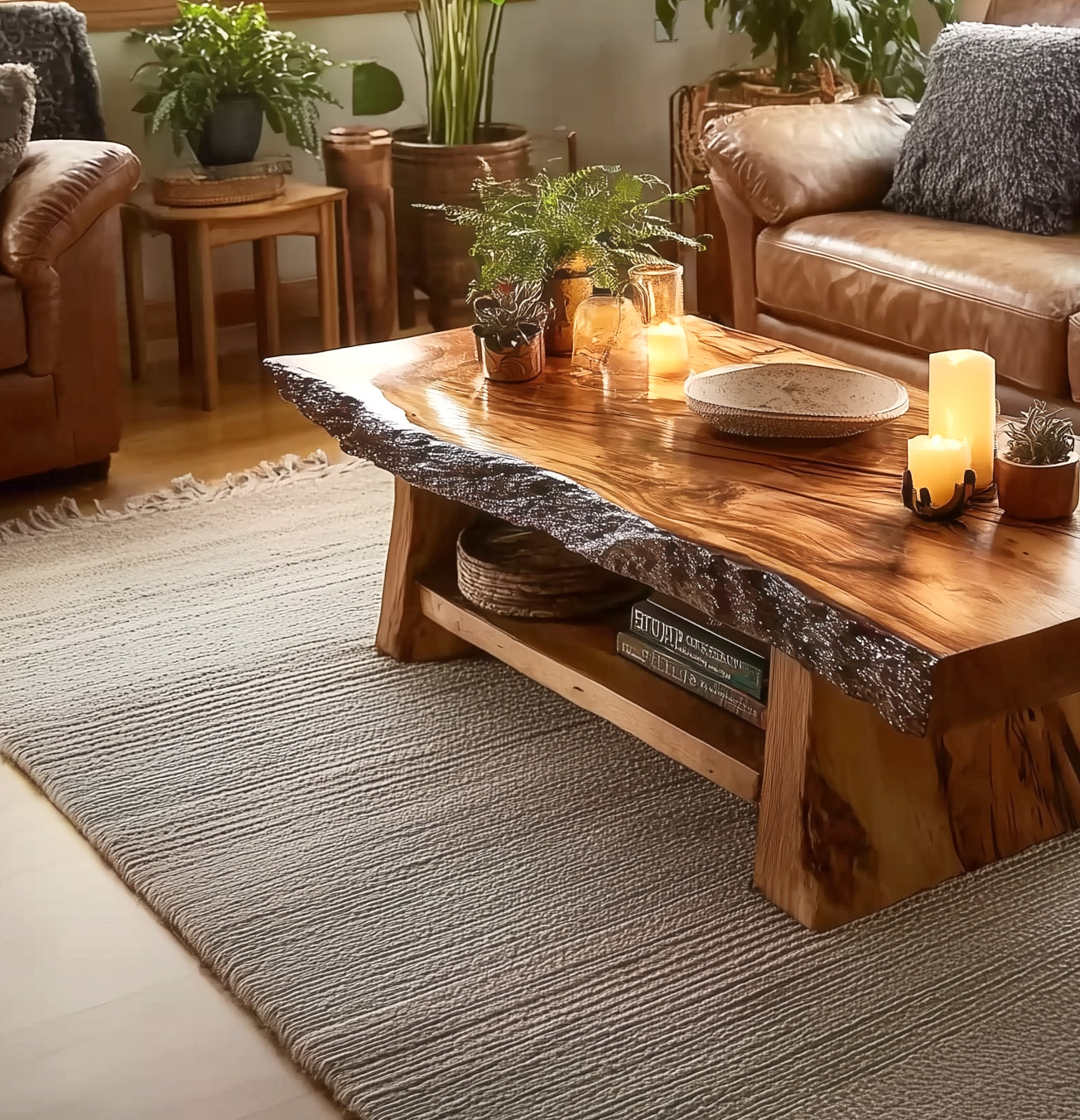 Couchtisch & Beistelltisch – Rustikales Mid-Century Vintage-Möbel