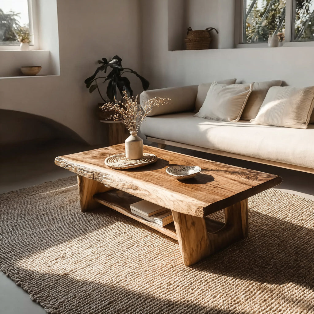 Recyceltes Treibholz Couchtisch – Handgefertigt, Modernes Massivholz Live Edge
