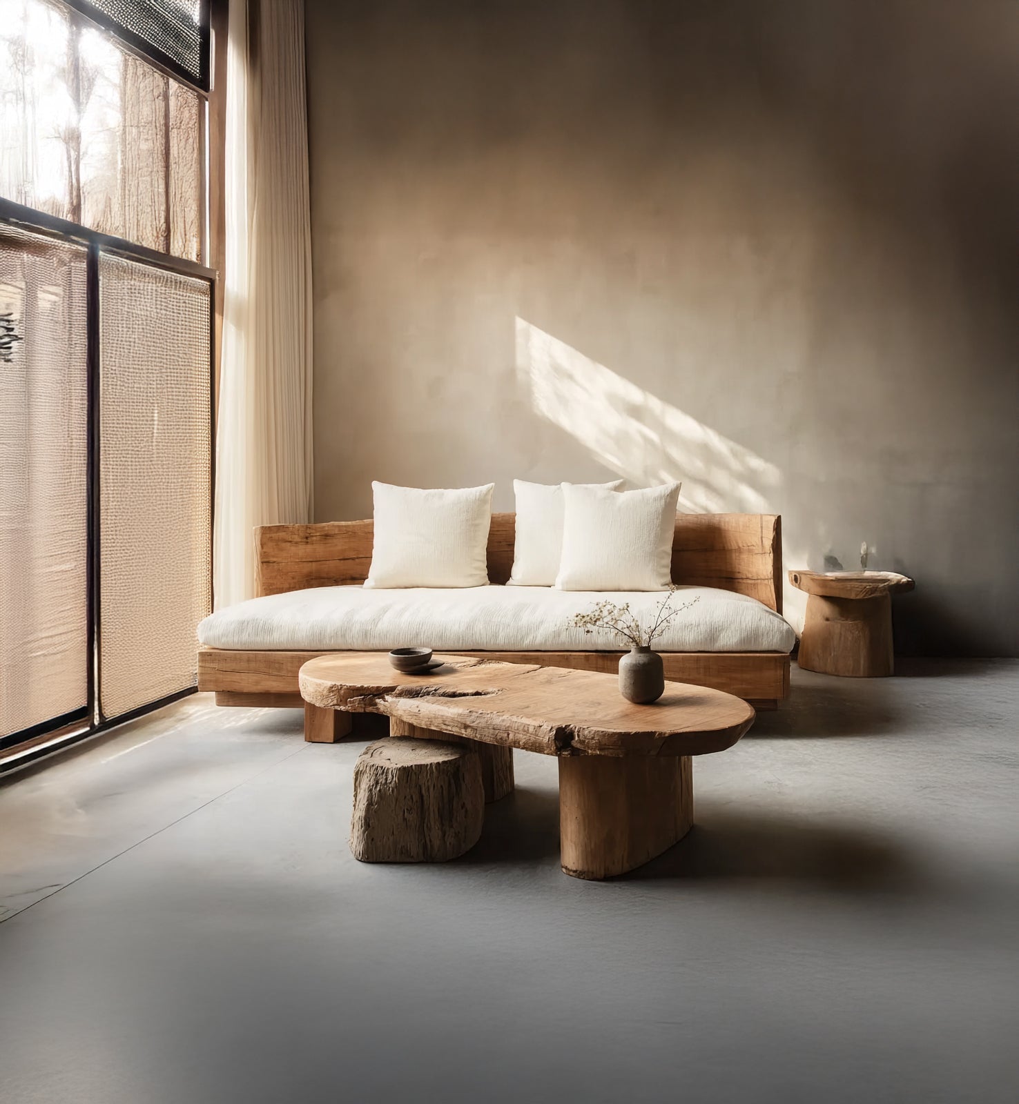 Handgefertigtes Holzsofa – Ideal für modernes Wohnzimmer oder gemütliche Lounge