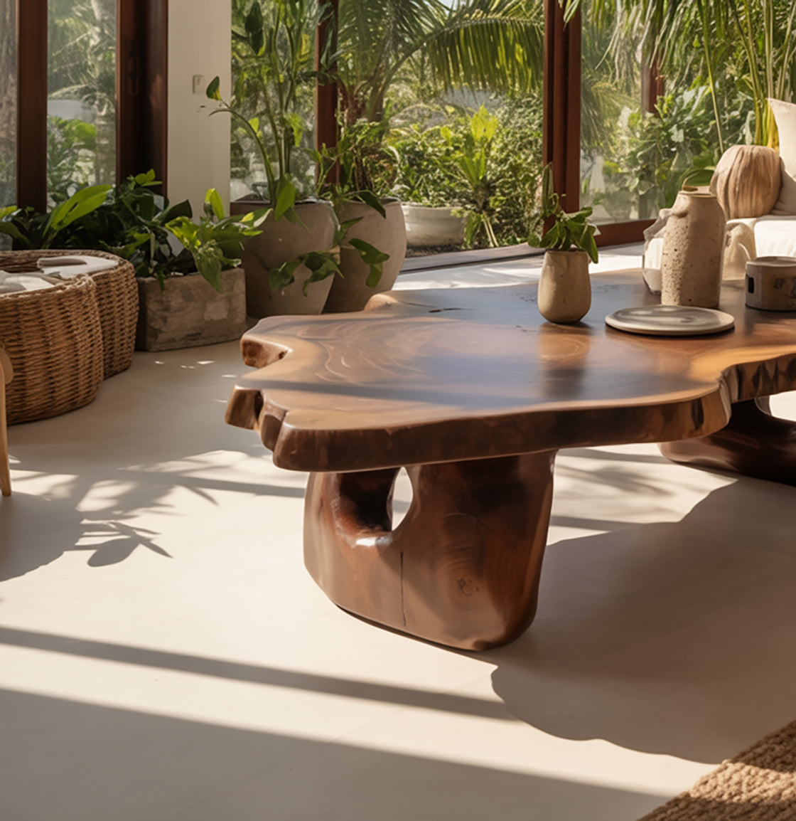 Live-Edge Couchtisch – Handgefertigter Massivholz-Tisch im rustikal-modernen Stil
