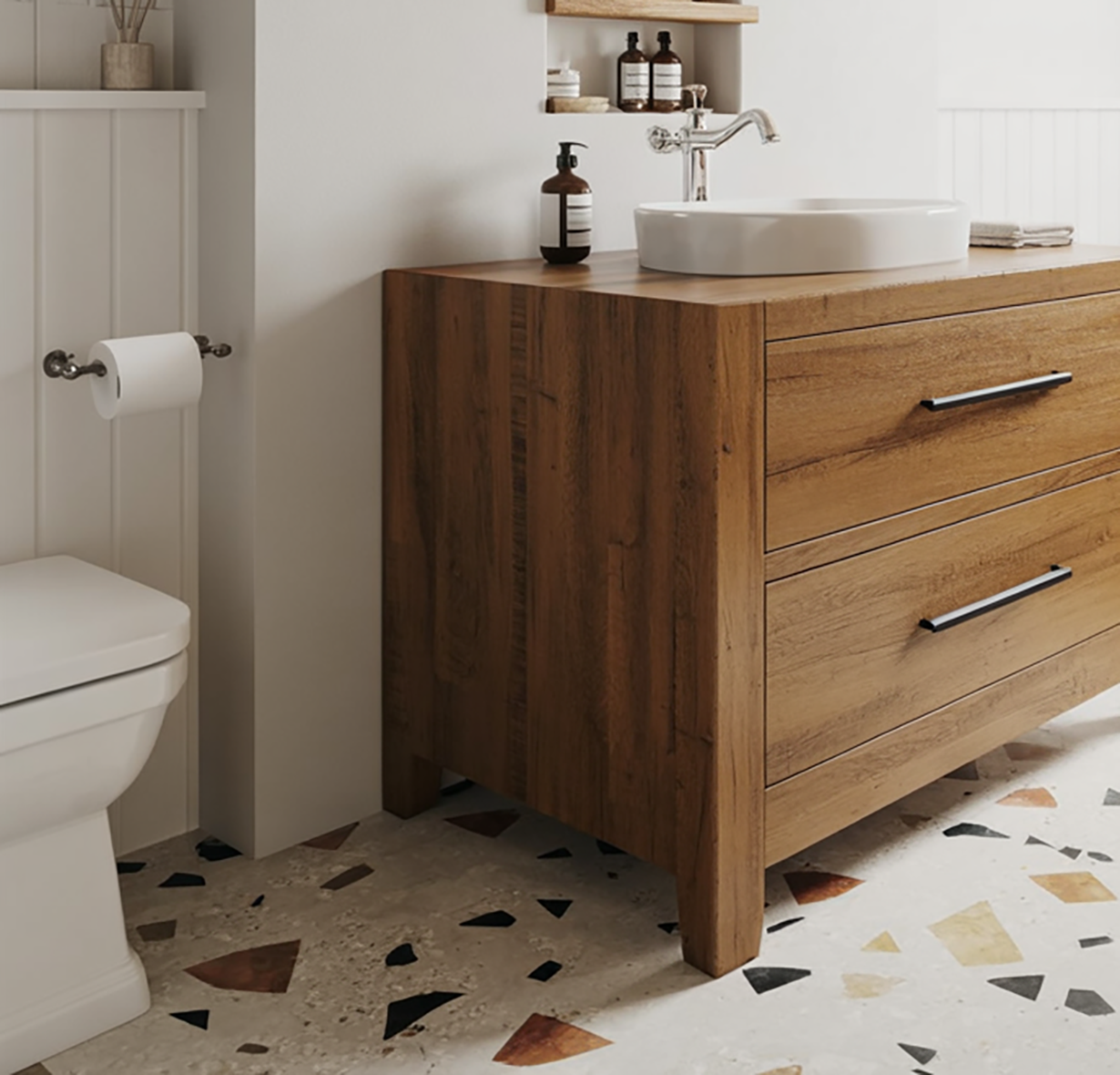 Bad Waschtisch aus Altholz – Rustikale Farmhouse Vanity Ashdeco