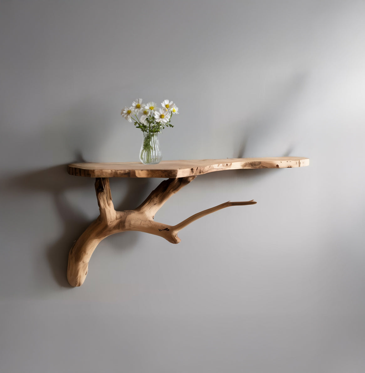 Live Edge Wandregal aus Holz – Handgefertigtes Floating Shelf