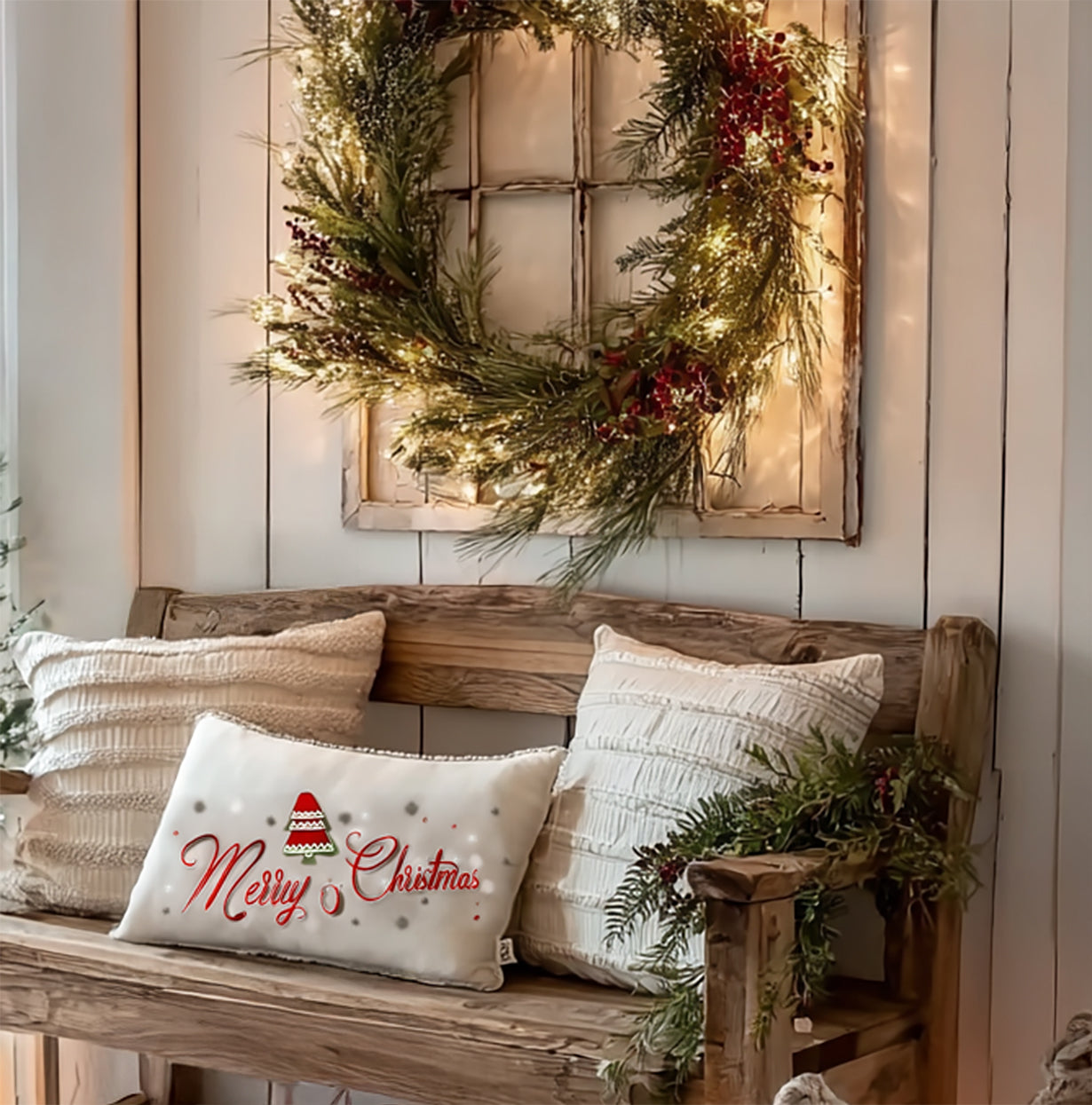 Rustikale Holzbank – handgefertigt aus Massivholz für Eingangsbereich oder Terrasse