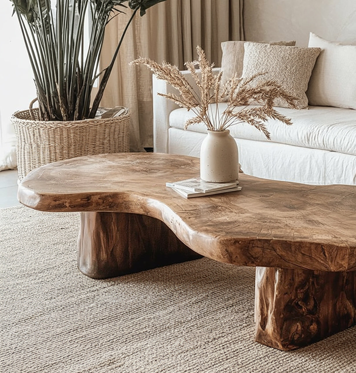 Live-Edge Couchtisch aus Massivholz – Handgefertigter Rustikaler Tisch