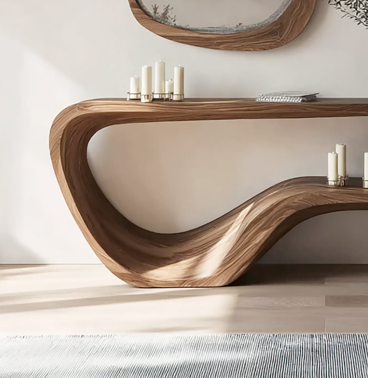 Live Edge Konsolentisch aus Massivholz – Rustikaler Flurtisch