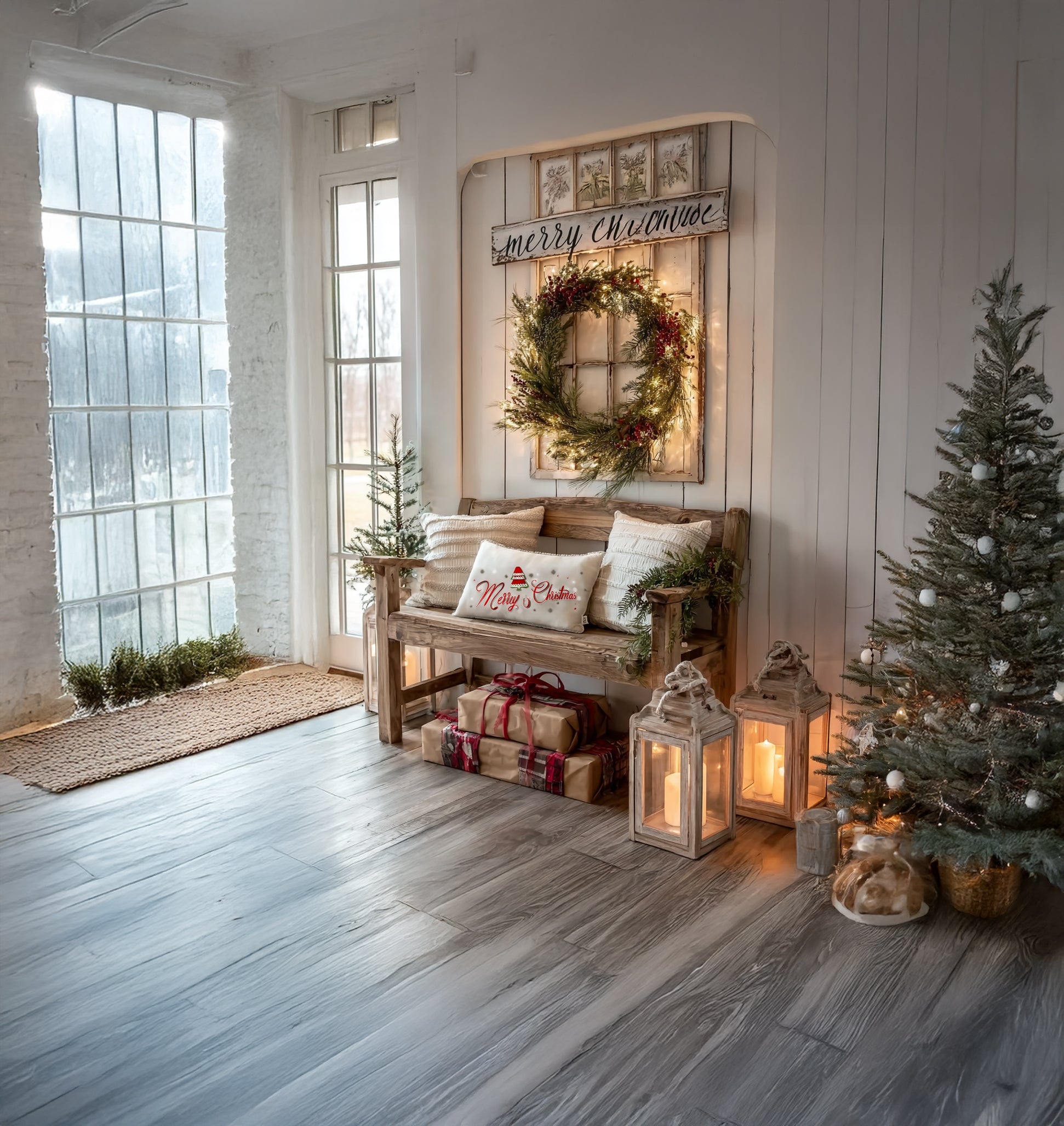 Rustikale Holzbank – handgefertigt aus Massivholz für Eingangsbereich oder Terrasse