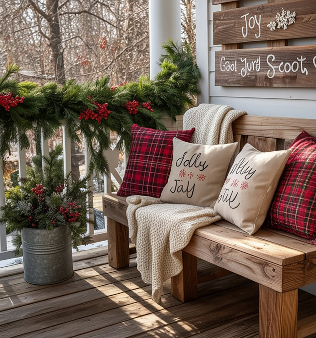 Rustikale Holzbank – handgefertigt aus Massivholz für Terrasse oder Eingangsbereich