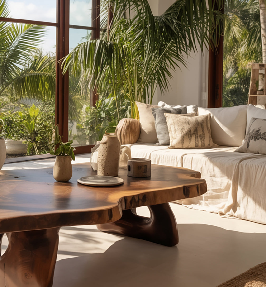 Live-Edge Couchtisch – Handgefertigter Massivholz-Tisch im rustikal-modernen Stil