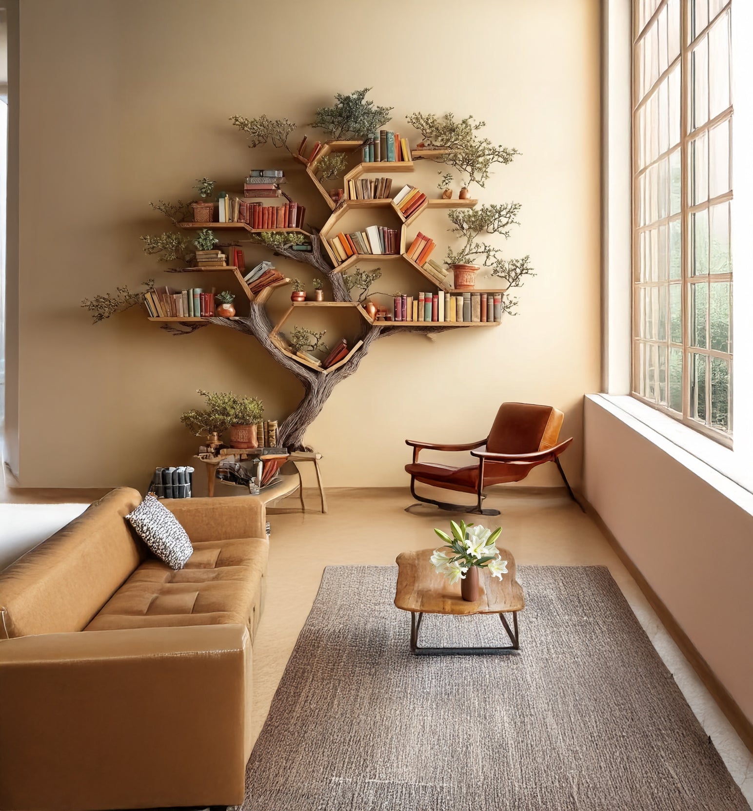 Massives Treibholz-Wandregal – Ast-Bücherregal aus Holz & rustikale Dekoration