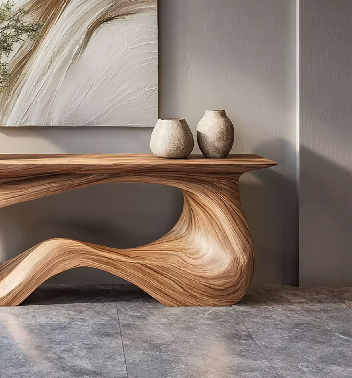 Rustikaler Bauernhaus-Console-Tisch – Massivholz mit Naturkante für Flur & Eingang