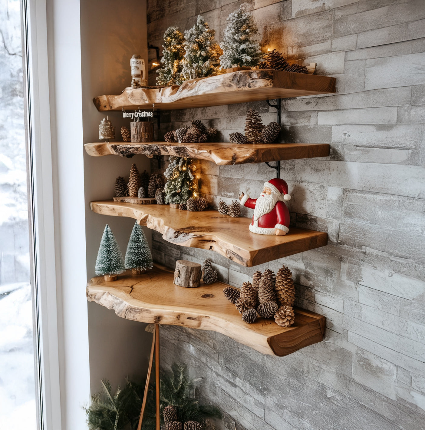 Schwebendes Wandregal aus Massivholz – Perfekt zur Wohnraumorganisation & als Weihnachtsgeschenk