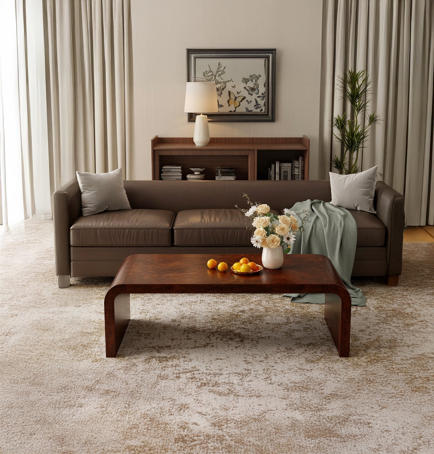 Rustikaler Couchtisch aus Massivholz – handgefertigt mit Baumkante, Landhausstil