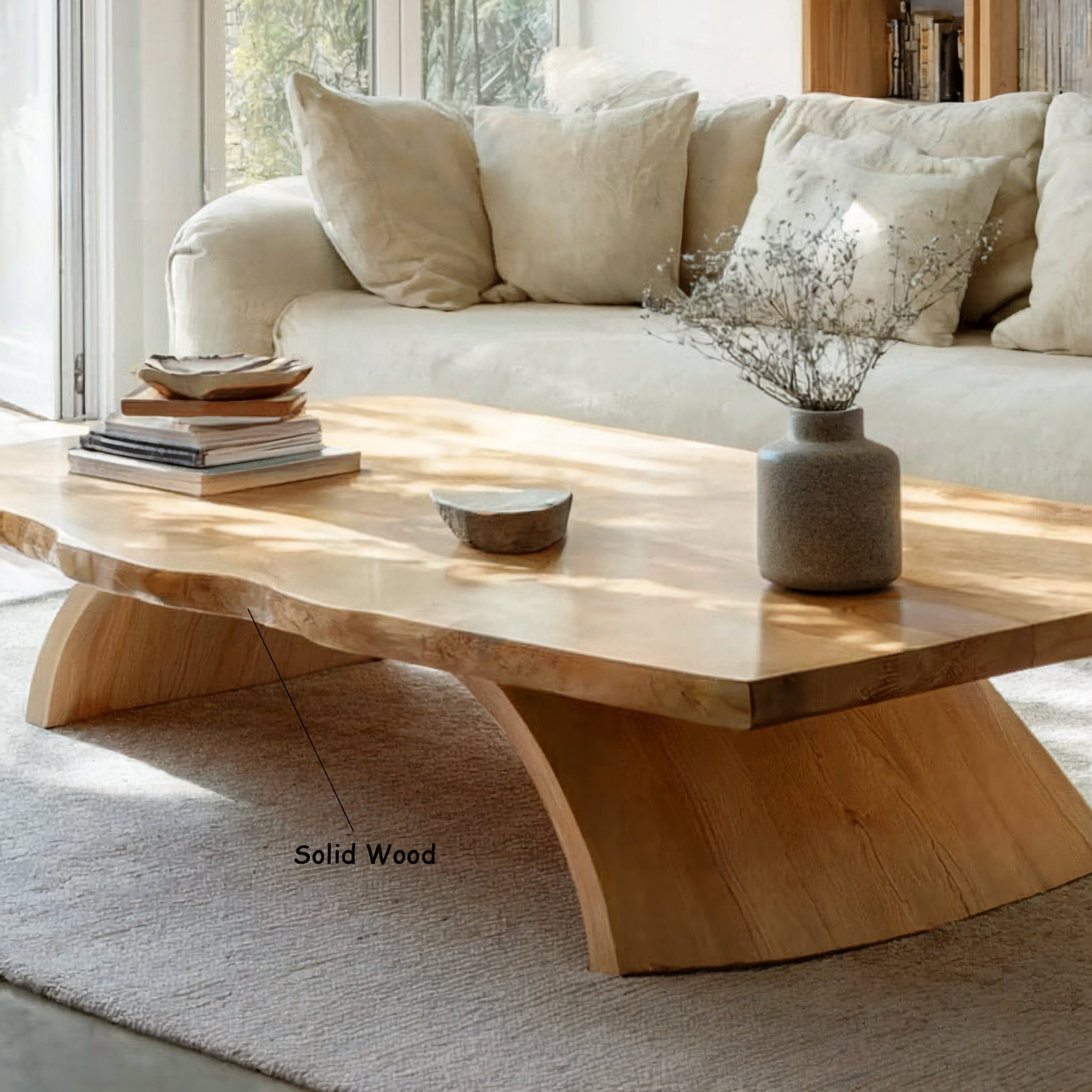 Rustikaler Holzcouchtisch – Handgefertigte Massivholz-Deko im Landhausstil
