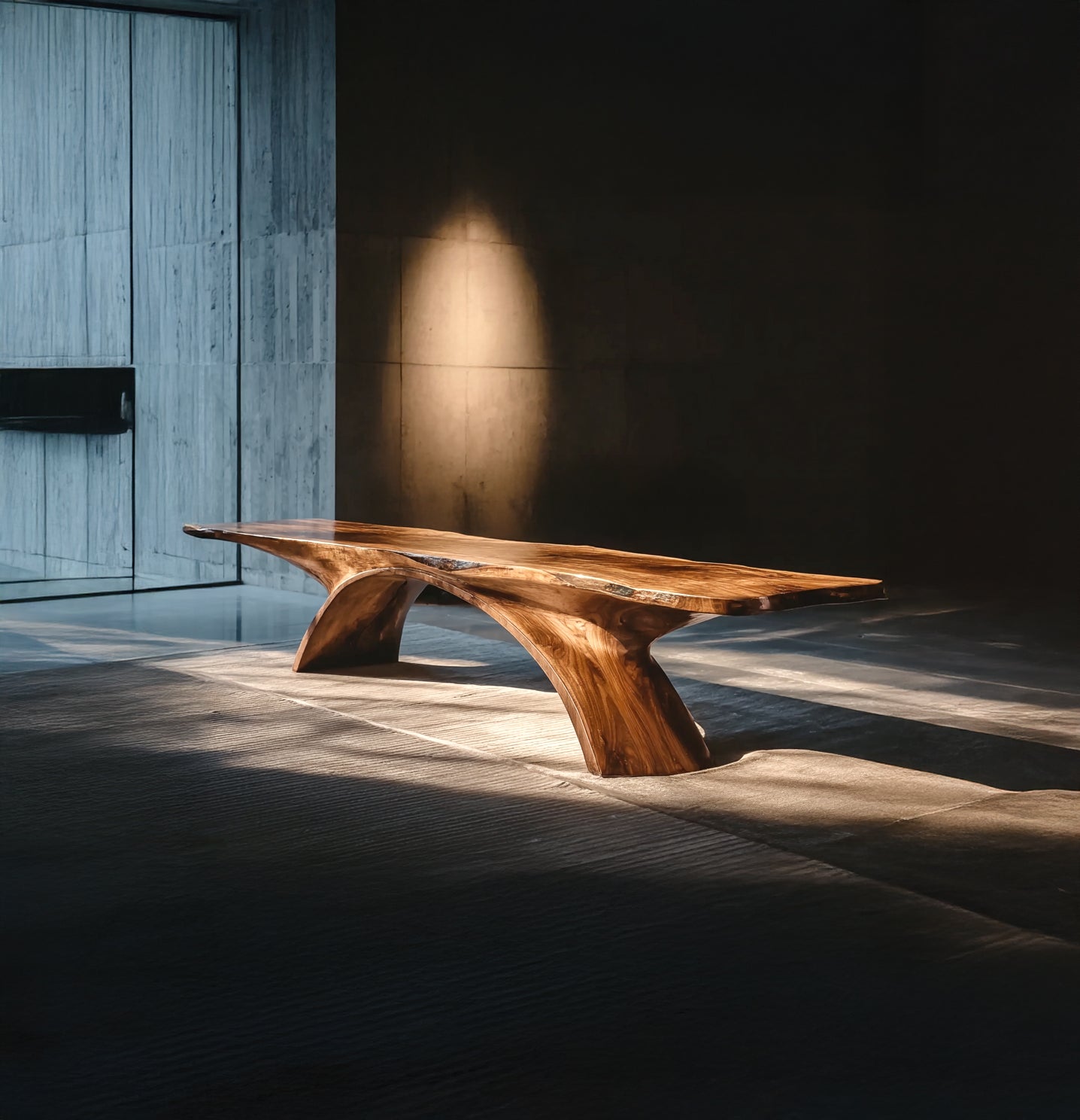 Handgefertigte Walnuss-Bank – moderne Massivholz-Sitzbank für Zuhause