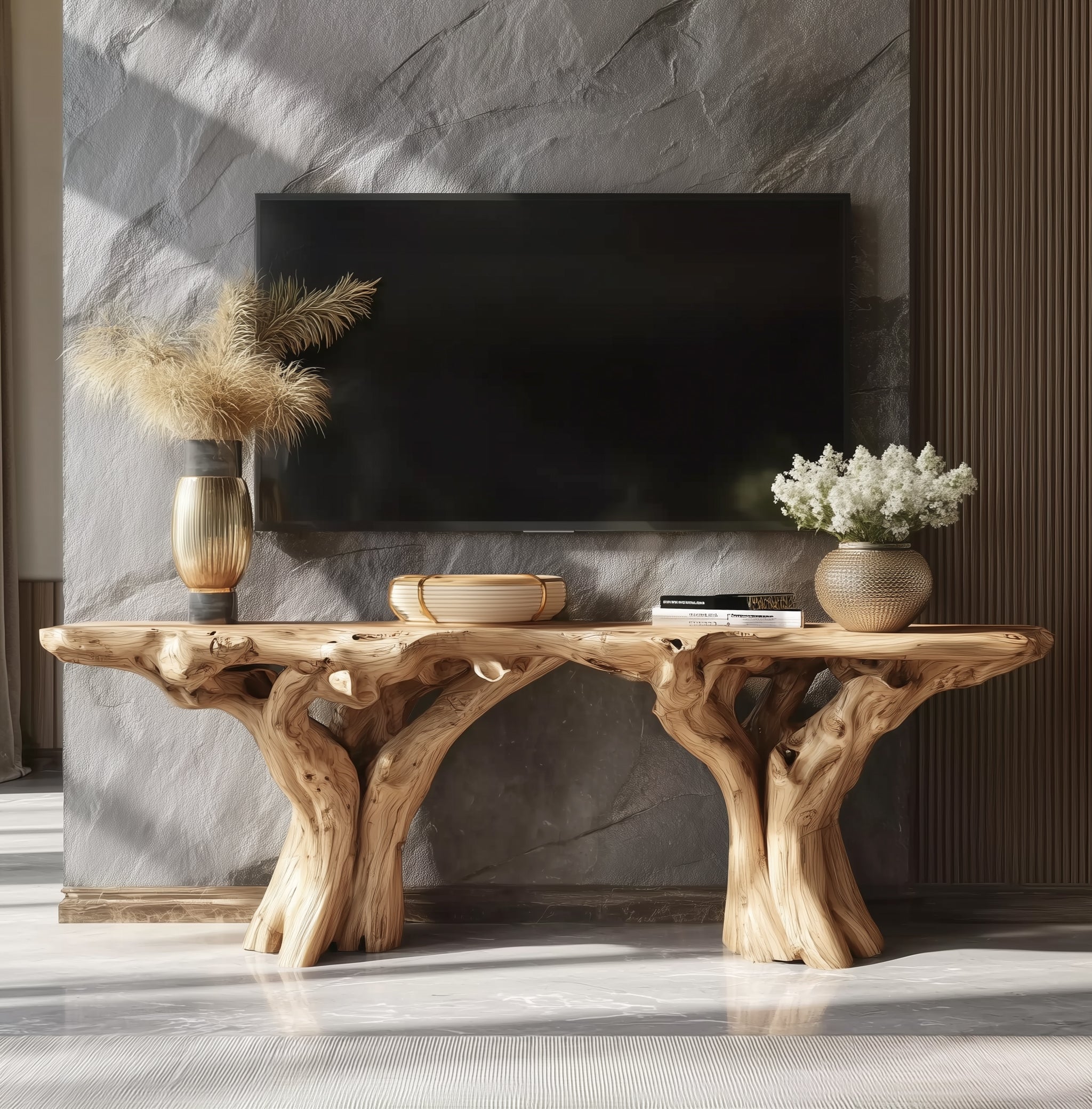 Rustikales TV-Board aus Massivholz – Handgefertigte Landhaus-Konsole