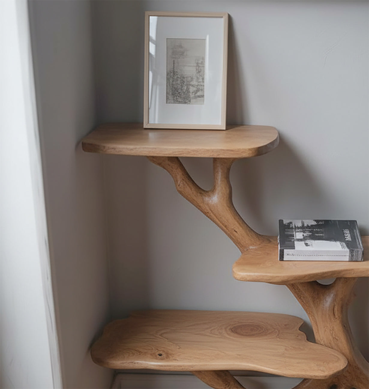 Treibholz Nachttisch Baumast – Rustikales Nachttisch Bücherregal Regal