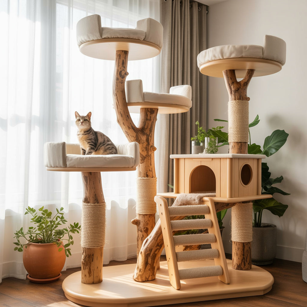 Katzenbaum aus echten Ästen und Weide – perfekt für minimalistische Wohnungen