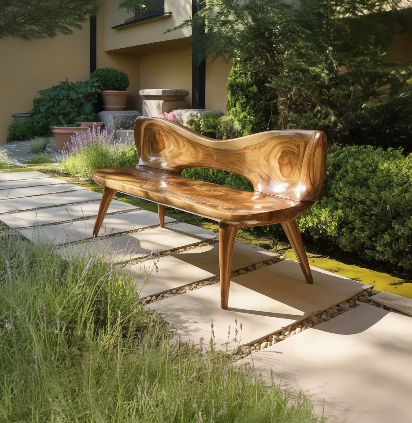 Handgefertigte Gartenbank aus Altholz – Rustikale Holzbank