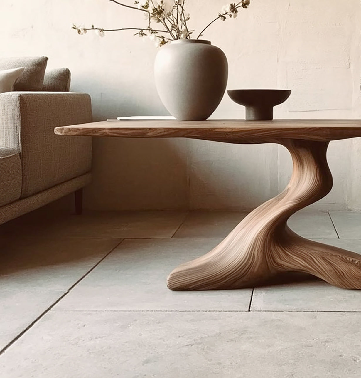 Live-Edge Konsolentisch aus Massivholz – Handgefertigt für Flur