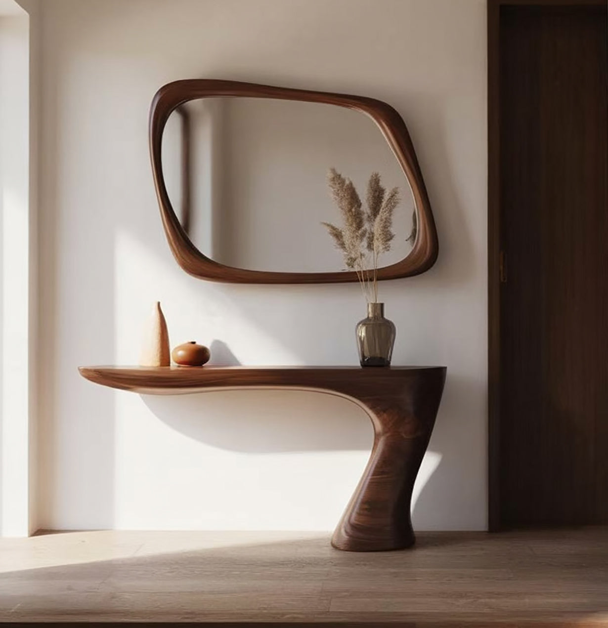 Rustikale Massivholz-Konsole – Handgefertigter Eingangs- und Wohnzimmer-Tisch