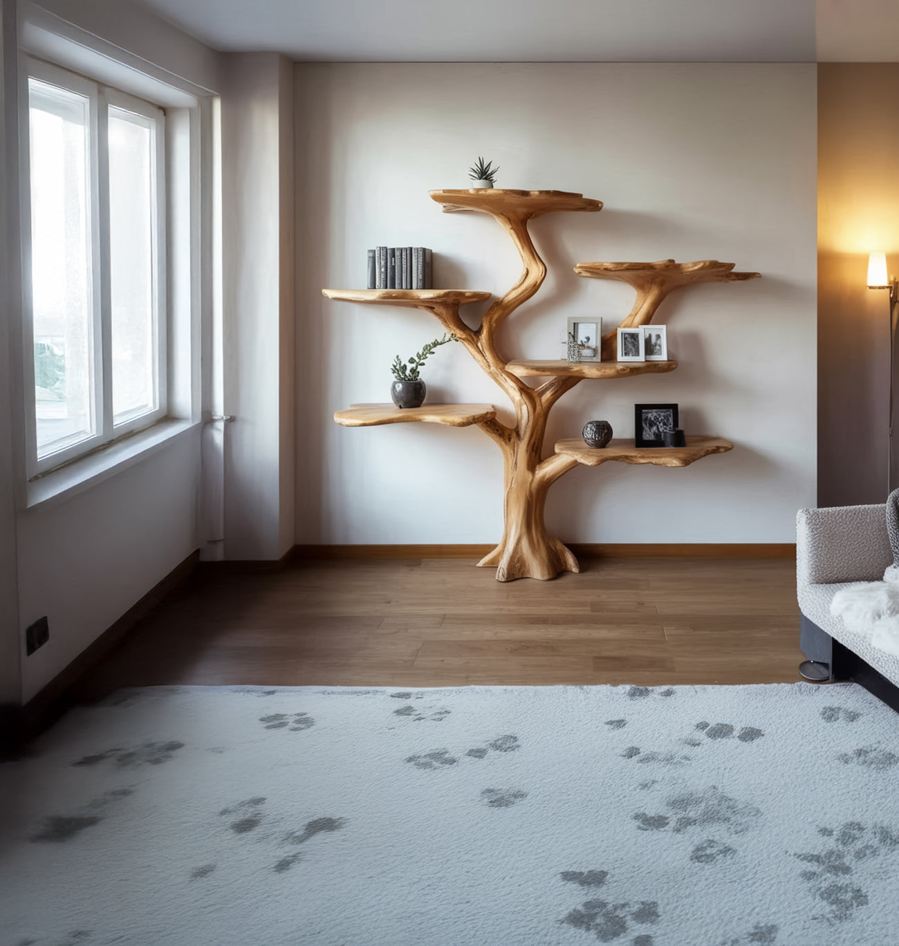 Bücherregal aus Massivholz in Baumform – Vintage-Holzdeko fürs Zuhause