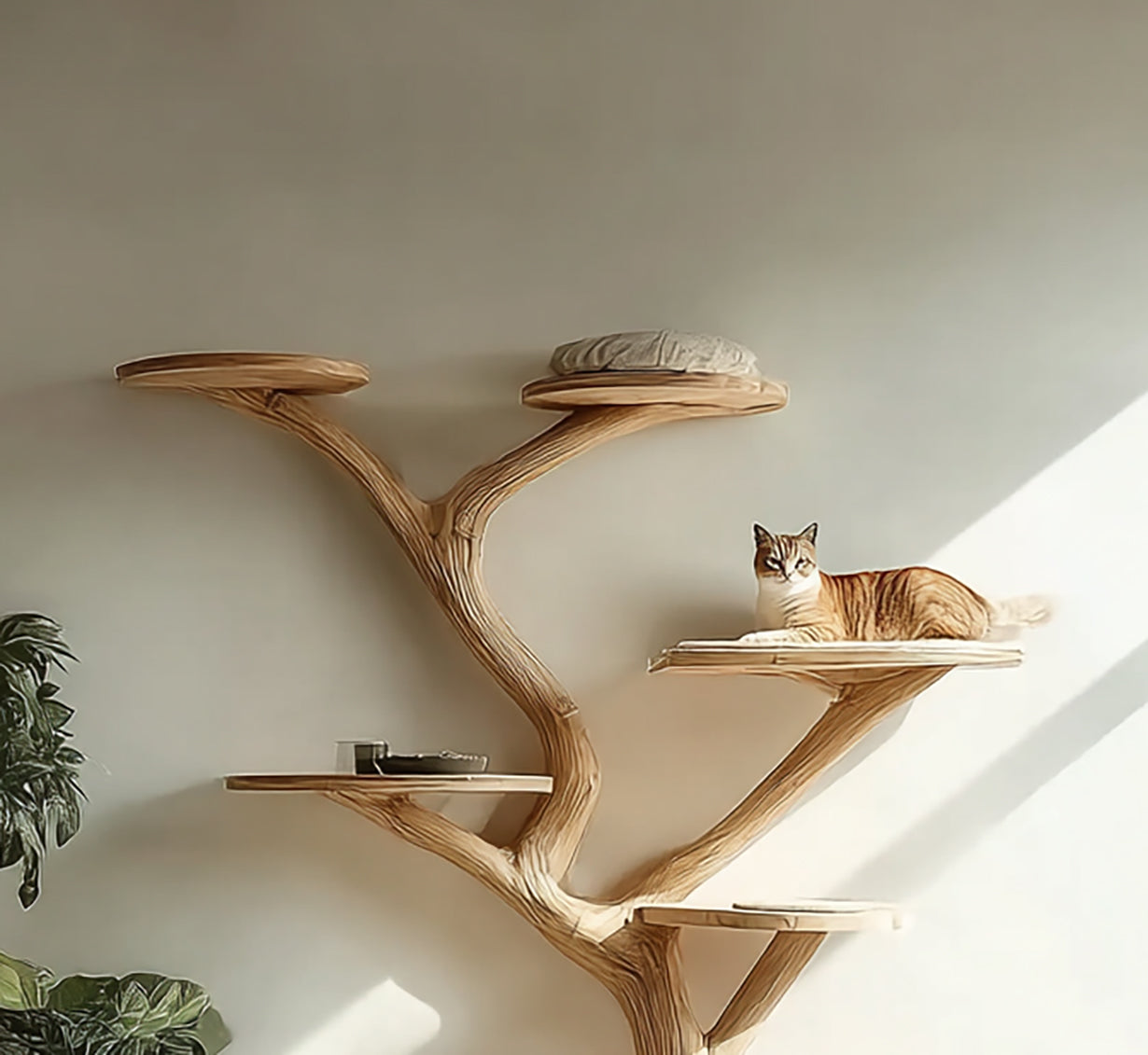 Holz Katzenbaum aus Treibholz – Wand Katzenkletterbaum