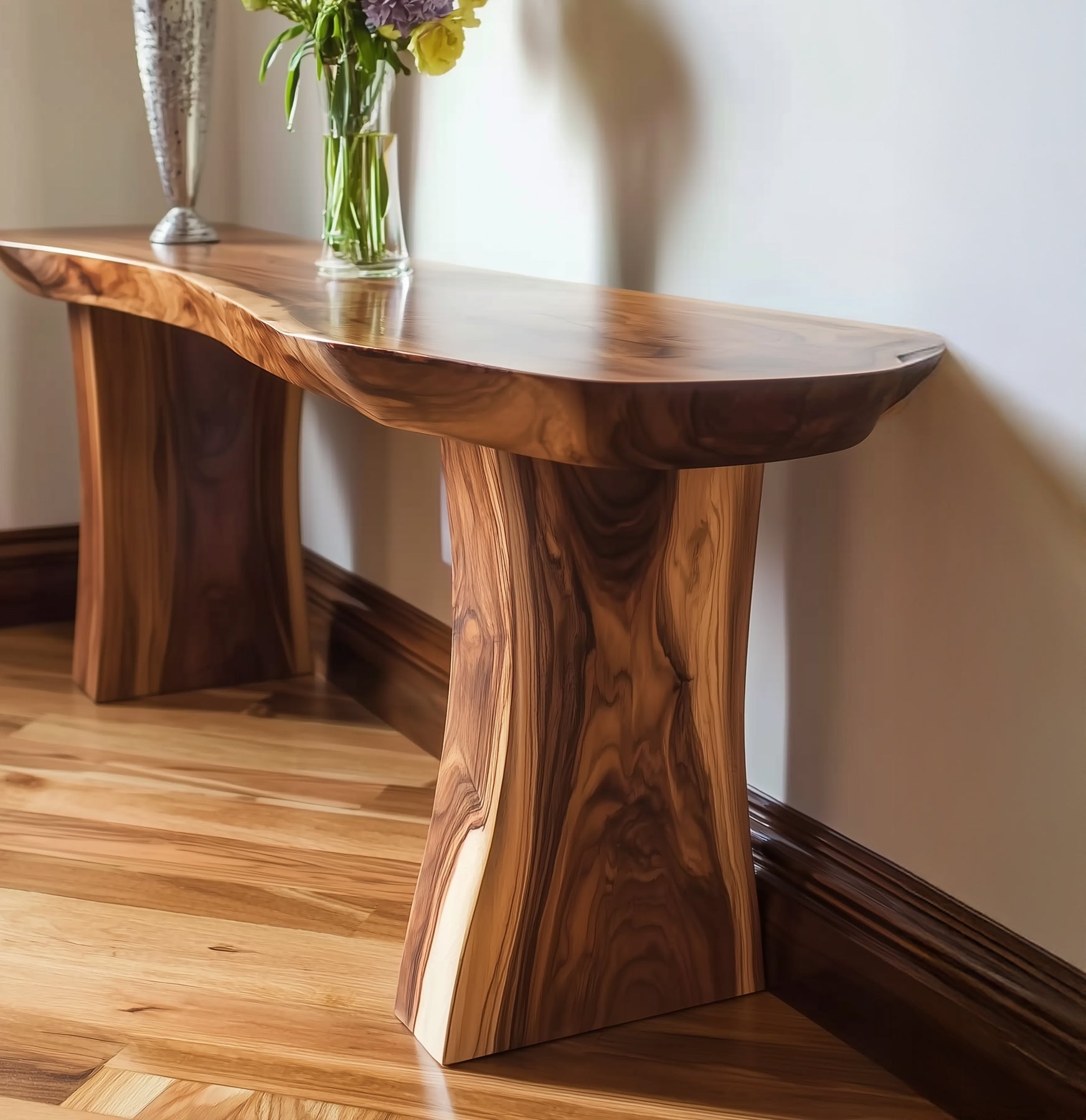 Rustikaler Massivholz-Konsolentisch – Farmhouse-Flur oder moderner Sofatisch